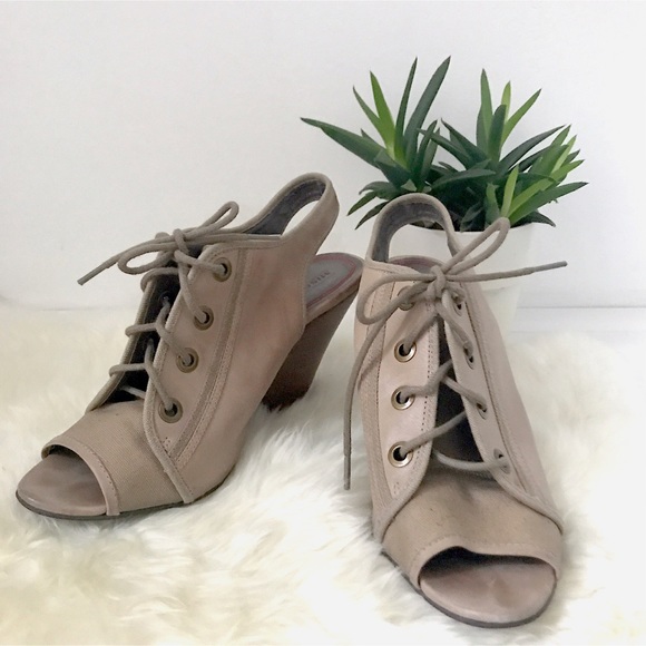 Miss Sixty Shoes - Miss Sixty Canvas and Leather Lace Up Heels